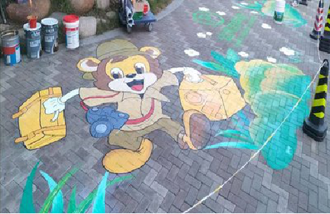 巩义夏季画地面彩绘会遇到的问题