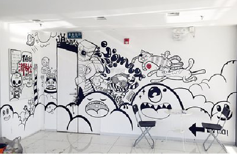 巩义手绘墙并非传统涂鸦。